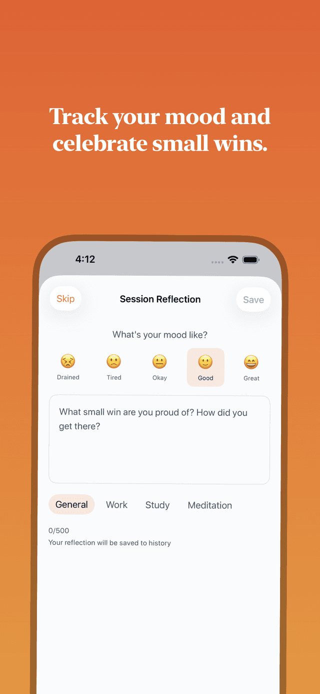 Track your mood and celebrate small wins.