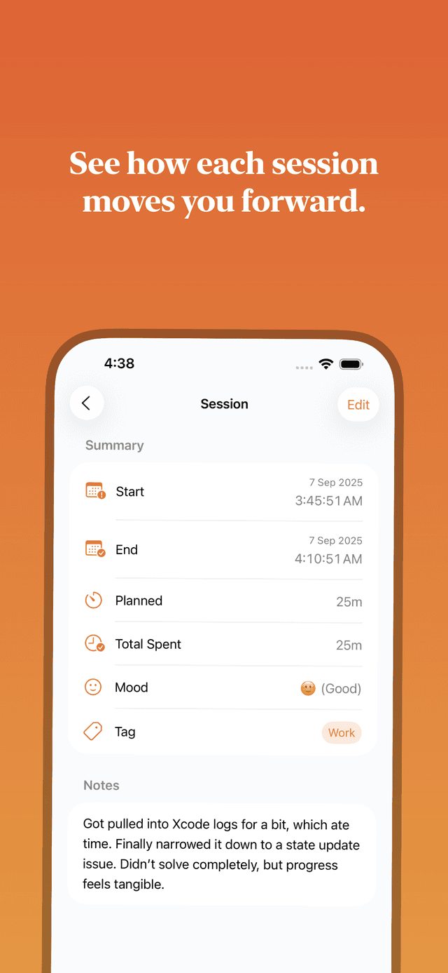 See how each session moves you forward.